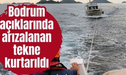 Bodrum açıklarında arızalanan tekne kurtarıldı