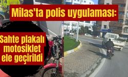 Milas'ta polis uygulaması: Sahte plakalı motosiklet ele geçirildi