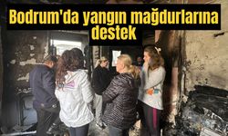 Bodrum'da yangın mağdurlarına destek