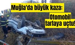 Muğla'da büyük kaza: Otomobil tarlaya uçtu!