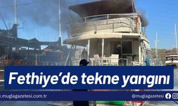 Fethiye’de tekne yangını