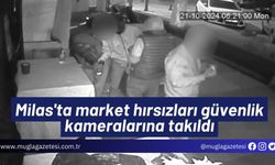 Milas'ta market hırsızları güvenlik kameralarına takıldı