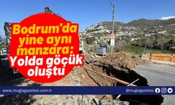 Bodrum'da yine aynı manzara: Yolda göçük oluştu