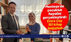 Menteşe'de çocukluk hayalini gerçekleştirdi: Emre Çay 101 kitap bağışladı