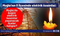 Muğla'nın 5 İlçesinde elektrik kesintisi: Muğla’da bugün elektrik kesintisi yaşanacak ilçeler hangisi?