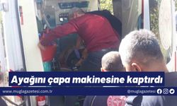 Ayağını çapa makinesine kaptırdı