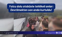 Yolcu dolu otobüste tehlikeli anlar: Devrilmekten son anda kurtuldu!