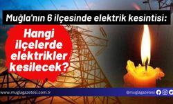 Muğla'nın 6 ilçesinde elektrik kesintisi: Hangi ilçelerde elektrikler kesilecek?