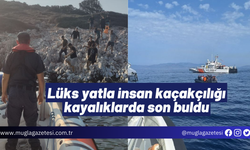 Lüks yatla insan kaçakçılığı kayalıklarda son buldu