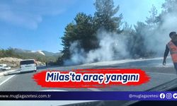 Milas'ta araç yangını