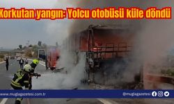 Korkutan yangın: Yolcu otobüsü küle döndü