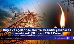 Muğla ve ilçelerinde elektrik kesintisi yaşanacak aman dikkat! (10 Kasım 2024 Pazar)