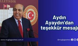 Aydın Ayaydın'dan teşekkür mesajı