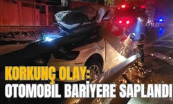 KORKUNÇ OLAY: OTOMOBİL BARİYERE SAPLANDI