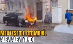 MENTEŞE’DE OTOMOBİL ALEV ALEV YANDI