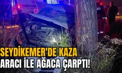 SEYDİKEMER'DE KAZA: ARACI İLE AĞACA ÇARPTI!