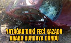 YATAĞAN’DAKİ FECİ KAZADA ARABA HURDAYA DÖNDÜ