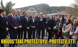 KNİDOS'TAKİ PROTESTOYU, PROTESTO ETTİ