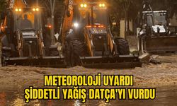 METEOROLOJİ UYARDI, ŞİDDETLİ YAĞIŞ DATÇA'YI VURDU