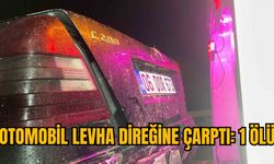 OTOMOBİL LEVHA DİREĞİNE ÇARPTI: 1 ÖLÜ