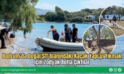 Bodrum'da Doğal SİT Alanındaki Kaçak Yapı'yı Yıkmak İçin Zodyak Botla Çıktılar