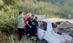 Muğla'da Otomobil Şarampole Yuvarlandı