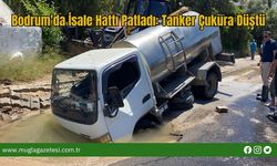 Bodrum'da İsale Hattı Patladı: Tanker Çukura Düştü