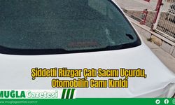 Şiddetli Rüzgar Çatı Sacını Uçurdu, Otomobilin Camı Kırıldı