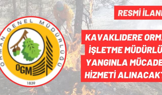 KAVAKLIDERE ORMAN İŞLETME MÜDÜRLÜĞÜ'NCE YANGINLA MÜCADELE HİZMETİ ALINACAKTIR