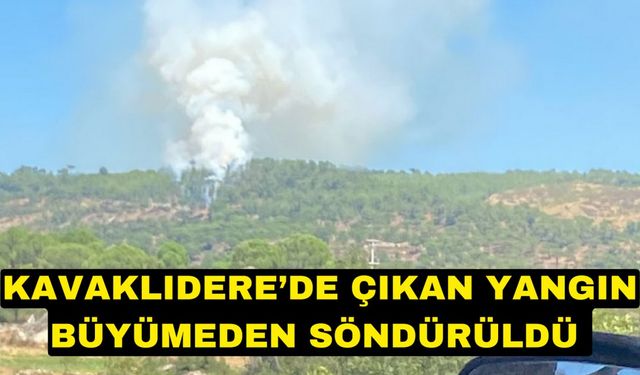 KAVAKLIDERE’DE ÇIKAN YANGIN BÜYÜMEDEN SÖNDÜRÜLDÜ