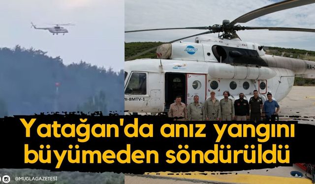 Yatağan'da anız yangını büyümeden söndürüldü