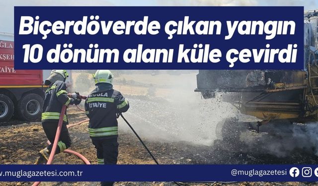 Biçerdöverde çıkan yangın 10 dönüm alanı küle çevirdi