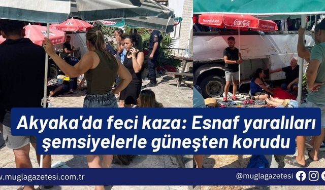 Akyaka'da feci kaza: Esnaf yaralıları şemsiyelerle güneşten korudu