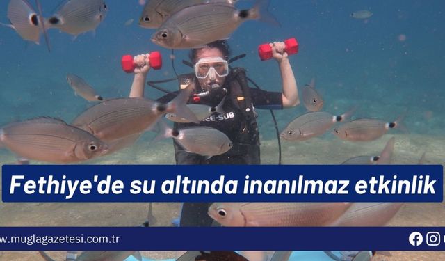 Fethiye'de su altında inanılmaz etkinlik