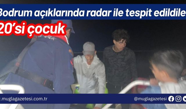 Bodrum açıklarında radar ile tespit edildiler: 20’si çocuk