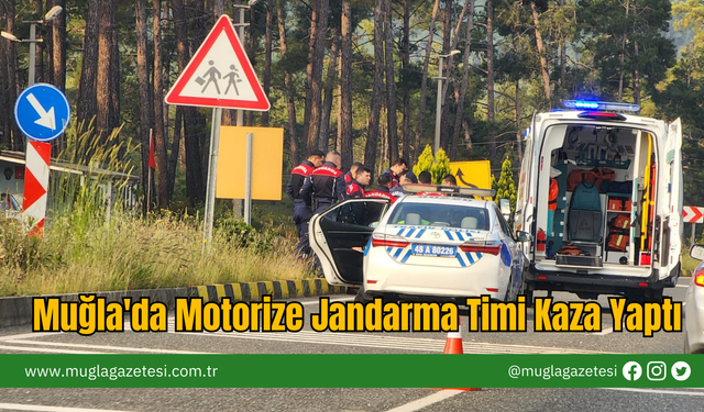 Muğla'da Motorize Jandarma Timi Kaza Yaptı