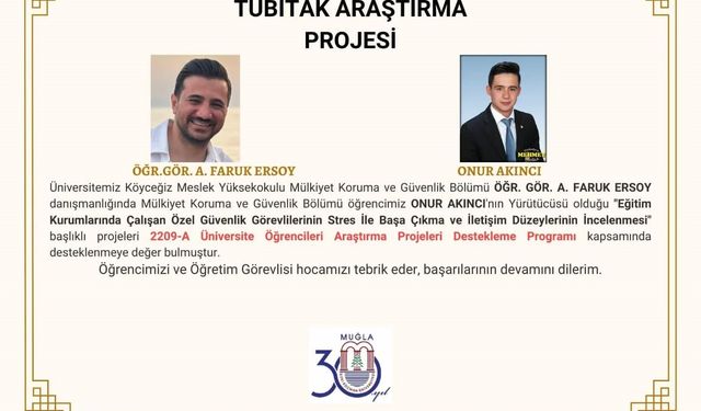 Köyceğiz MYO Öğrencisinin Projesine TÜBİTAK’tan Destek