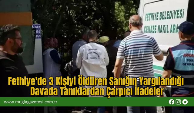 Fethiye'de 3 Kişiyi Öldüren Sanığın Yargılandığı Davada Tanıklardan Çarpıcı İfadeler