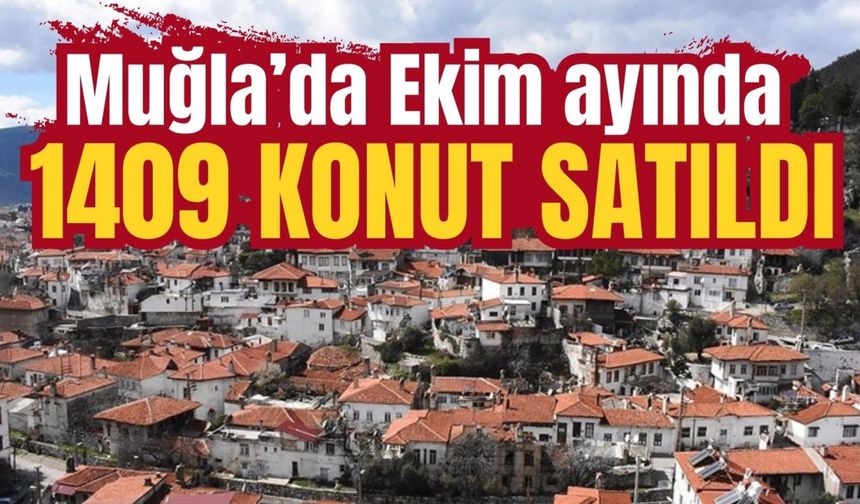 Muğla’da Ekim ayında 1409 konut satıldı