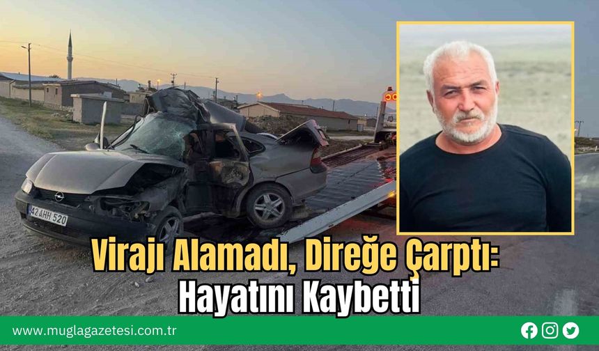 Virajı Alamadı, Direğe Çarptı: Hayatını Kaybetti
