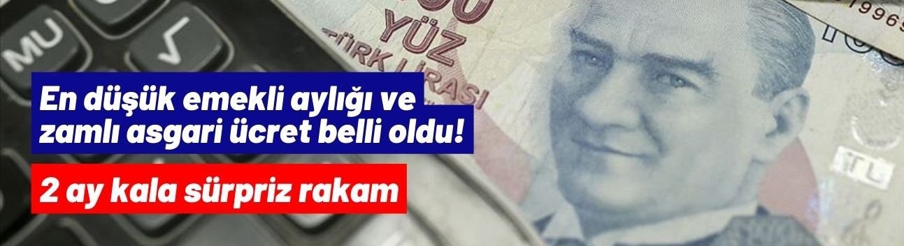 En düşük emekli aylığı ve zamlı asgari ücret belli oldu! 2 ay kala sürpriz rakam